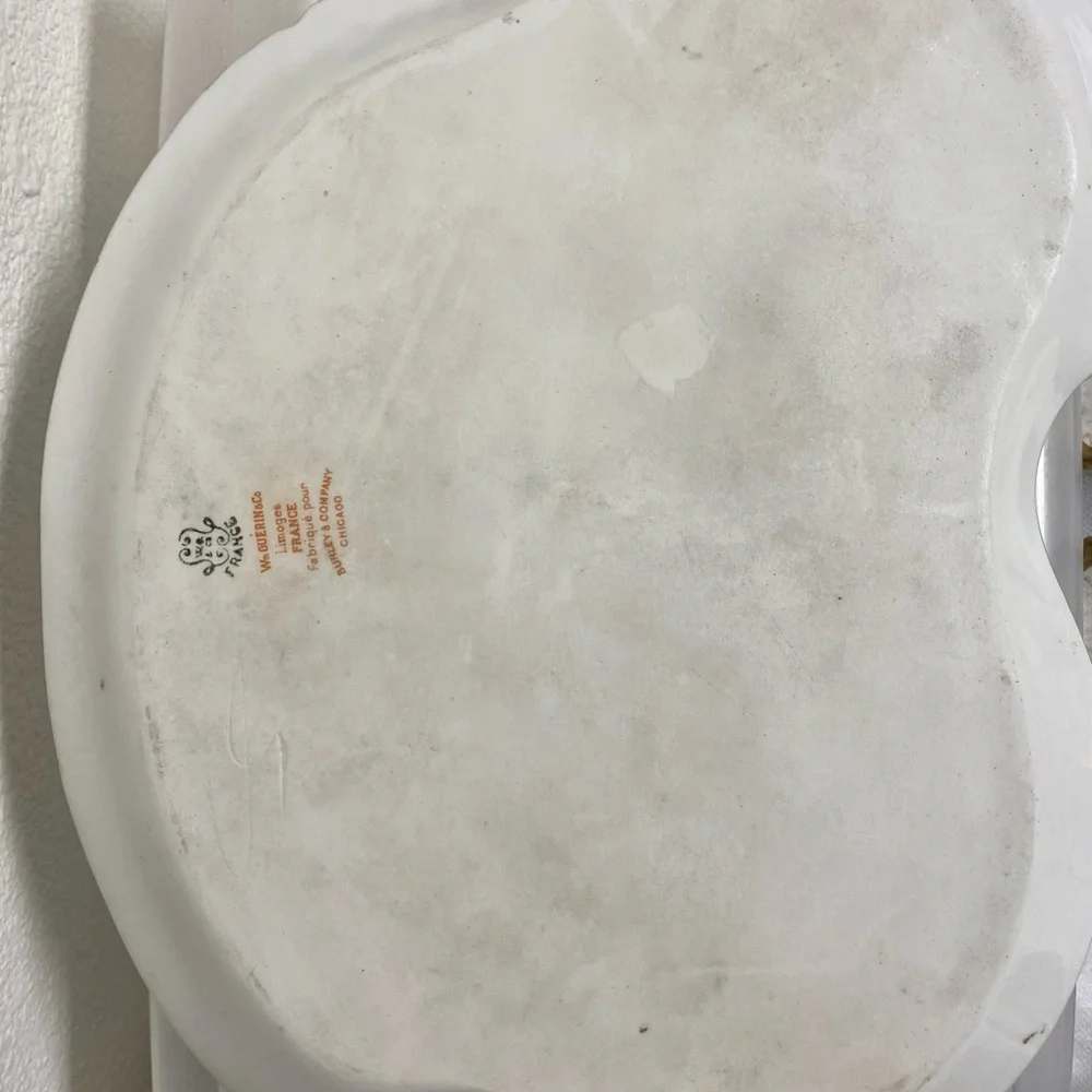Limoges Porcelain Vanity Tray Set White with Gold Gilt Circa early 1900s